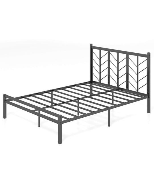 Queen Size Platform Bed with Headboard 11.5" Under Bed Storage Easy Assembly