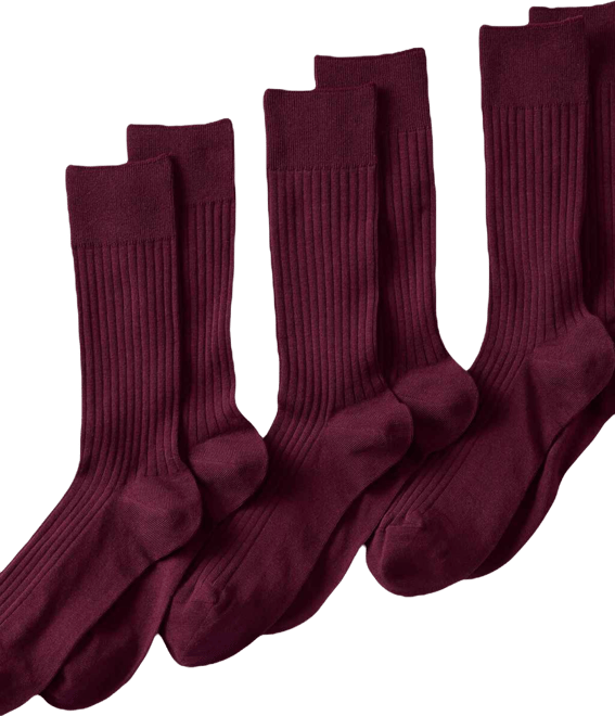 Men's Seamless Toe Cotton Rib Dress Socks (3-pack)