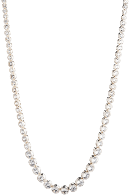 Cubic Zirconia Tennis Collar Necklace, 17" + 3" extender