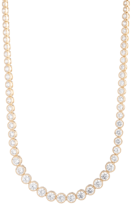 Cubic Zirconia Tennis Collar Necklace, 17" + 3" extender