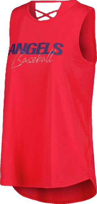 Women's Red Los Angeles Angels Claire Fashion Tri-Blend Tank Top