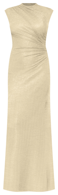 Women's Metallic Ruched Gown