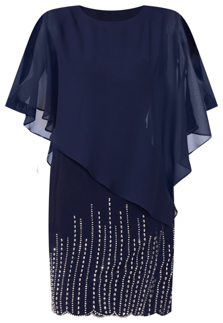 Women's Cape-Overlay Cocktail Dress