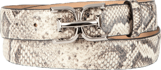 Women's Double-e Plaque Buckle Exotic Print Belt