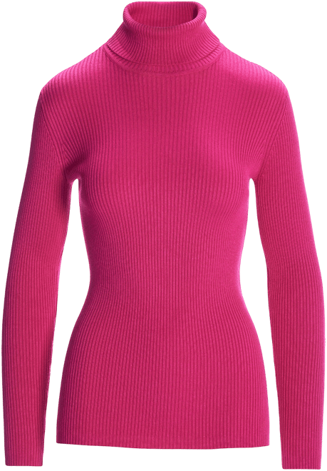 Ribbed Turtleneck Sweater Cabaret Pink | Boston Proper