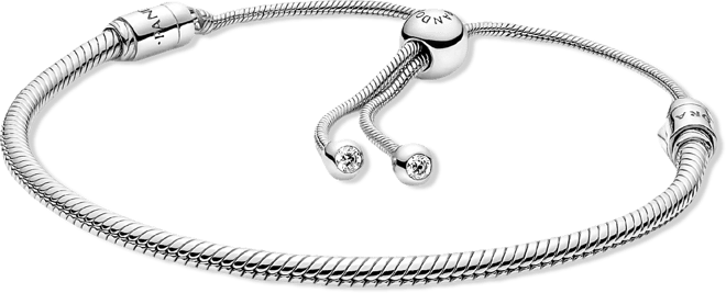 Moments Cubic Zirconia Snake Chain Slider Bracelet