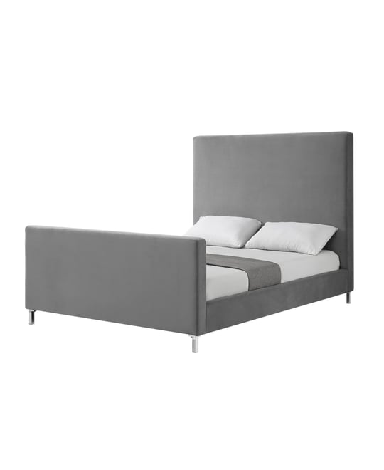 Inspired Home Stefania Velvet Platform Bed Queen Size