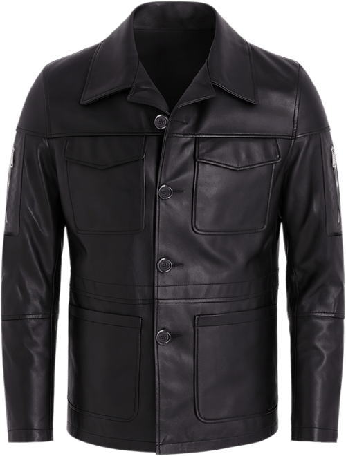 Furniq UK Men's Genuine Leather Jacket, Black Macy's
