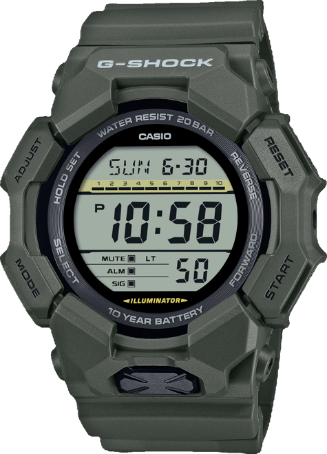 Men's Black Resin Watch, 54.9mm, GD010-3