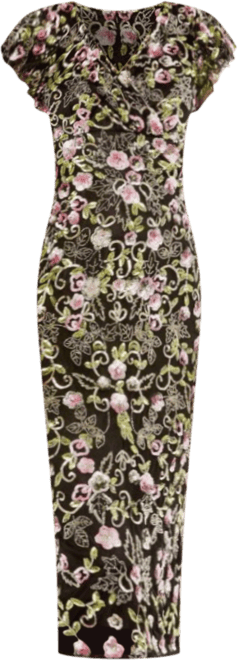 Mac Duggal Floral Embellished Flutter Cap Sleeve Dress | Bloomingdale's  Women