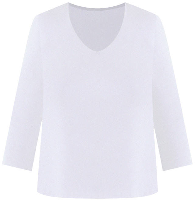 Plus Size Cotton V-Neck 3/4-Sleeve Top, Exclusively at Macy's