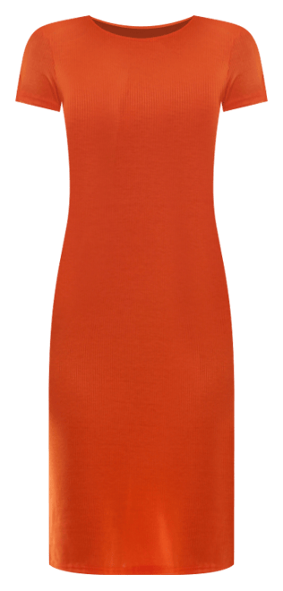 Women's Short Sleeve Midi T-Shirt Rib Dress