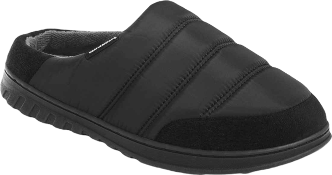 Men's Nylon Puffer Clog with Microplush Lining Indoor-Outdoor Sole Slipper