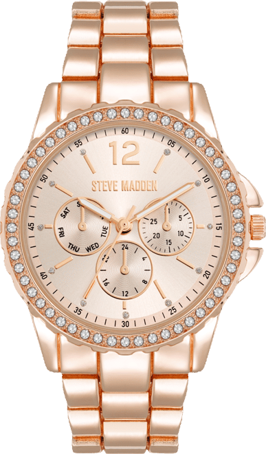 Women's Modern Rose Gold-Tone Alloy Metal Bracelet Watch, 38mm