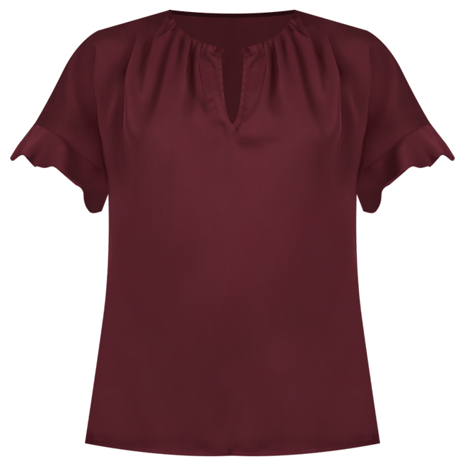 Women's Short-Sleeve Flutter Blouse