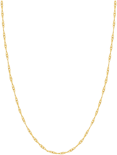 24" Singapore Chain Necklace (7/8mm) in 14k Gold