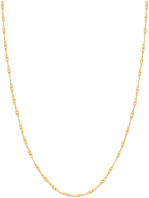 18" Singapore Chain Necklace (7/8mm) in 14k Gold