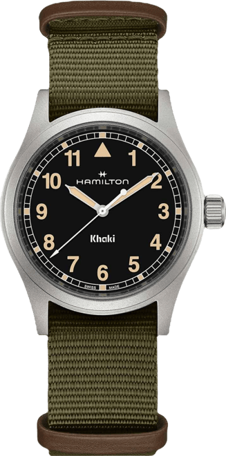 Men's Swiss Khaki Field Green Textile Strap Watch 38mm