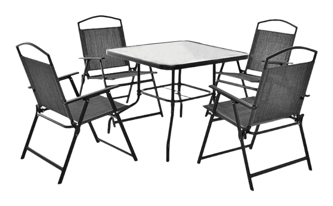 Patio Dining Set for 4 with Umbrella Hole