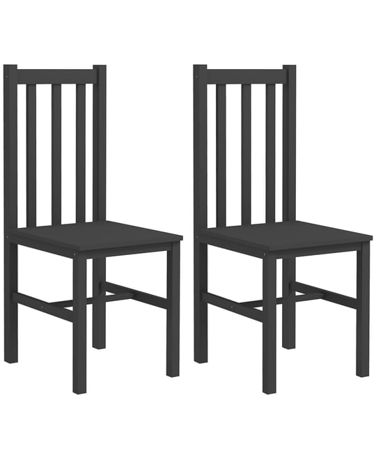 Farmhouse Armless Dining Chairs, Set of 2 with Slat Back, White