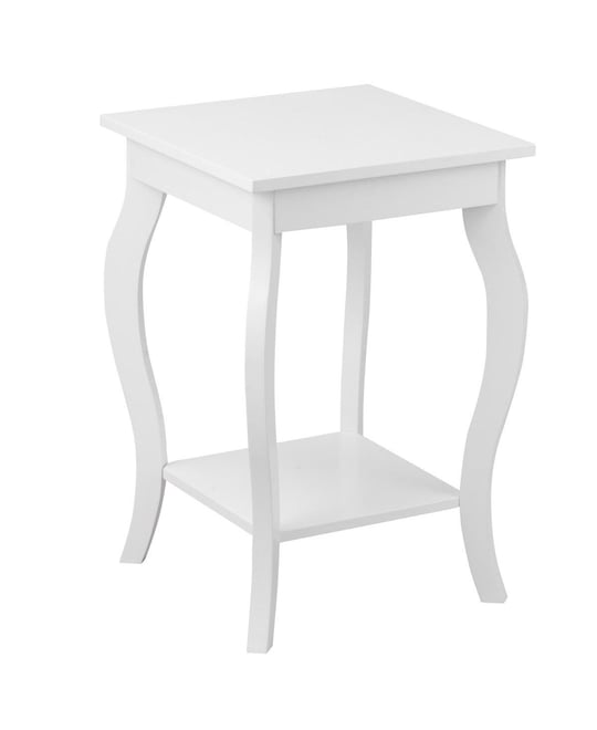 Gymax Accent Side Table Sofa End Table Nigh stand Coffee Table w/ Storage Shelf White