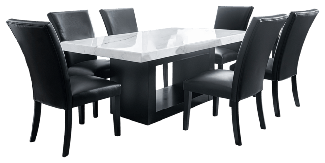 Kellet 7 Pc. Rectangular Marble Dining Set (Table & 6 Side Chairs), Created for Macy's