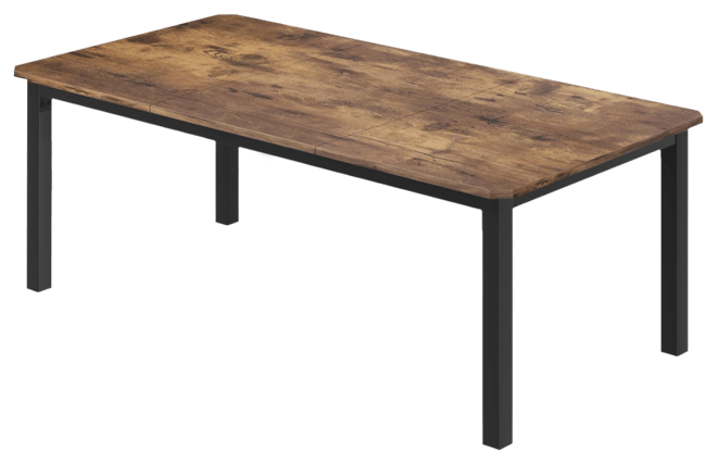 Industrial Dining Table for 68 People, 78.7" Long Kitchen Table, Wood Dining Table, Kitchen & Dining Room Table