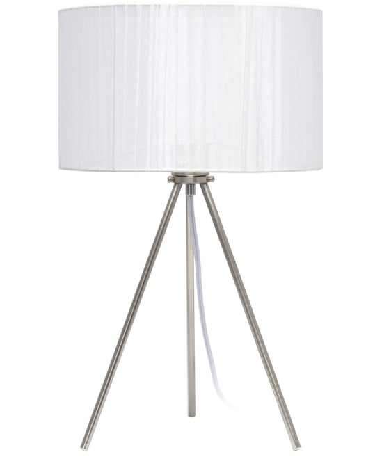 19.69" Contemporary Brushed Nickel Pedestal Table Lamp