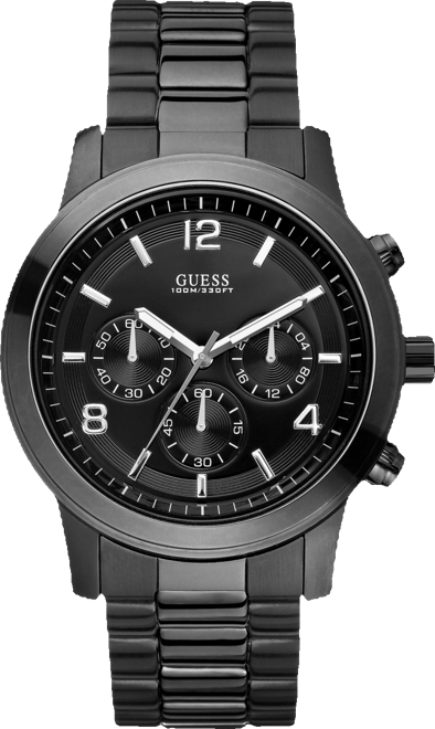 Men's Analog Black Stainless Steel Watch, 44mm