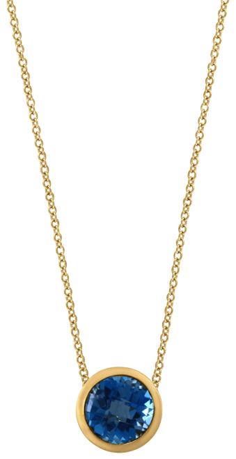 Effy Round Gemstone 18" Pendant Necklace in 14K Gold Plated Silver