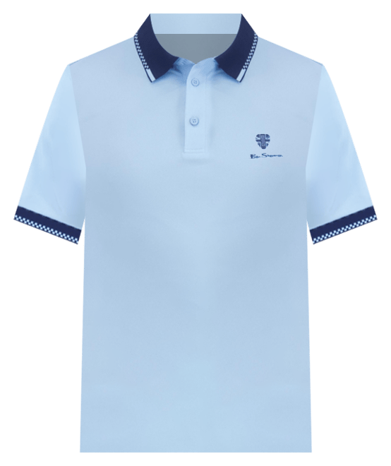 Men's Checker Rib Tech Pique Sports Fit Polo Shirt