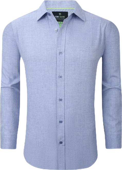 Men's Four-Way Stretch Solid Textured Button Down Dress Shirt