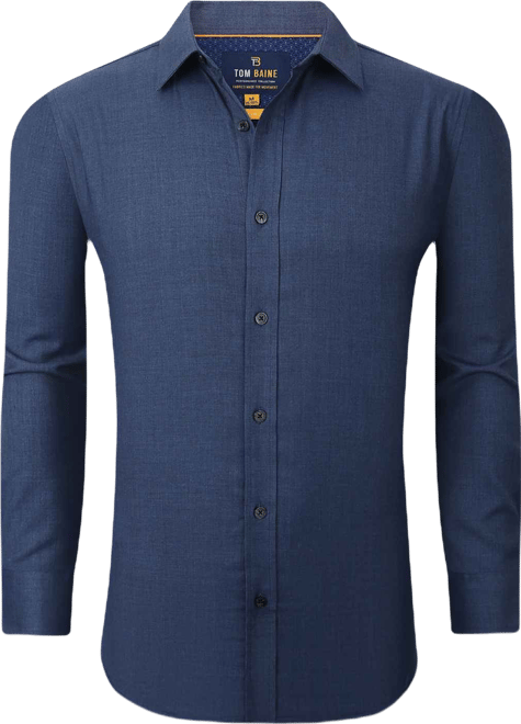 Men's Four-Way Stretch Denim Button Down Dress Shirt