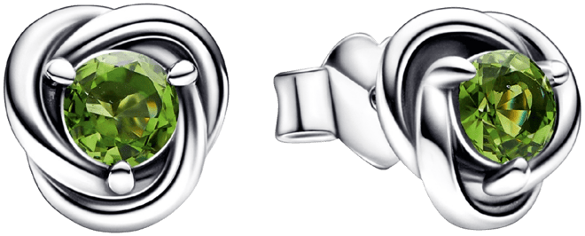 Birthstone Eternity Circle Stud Earrings