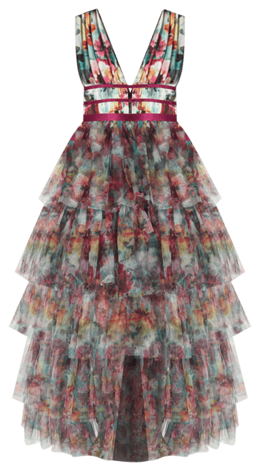 Women's Tiered High Low Gown