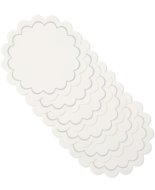 Scallop Edge 15" Round Reversible Placemats, Set of 6