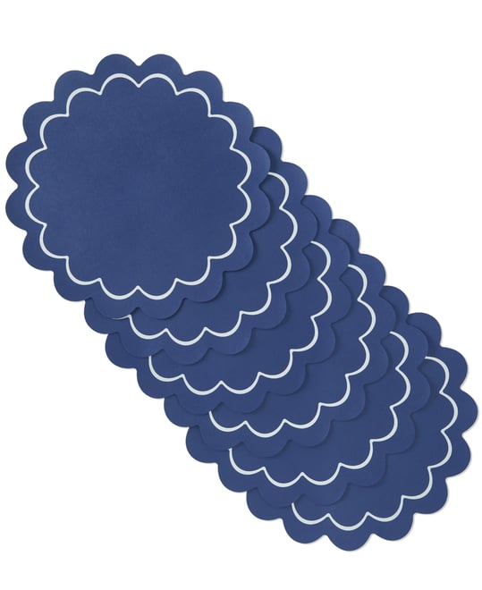 Scallop Edge 15" Round Reversible Placemats, Set of 6
