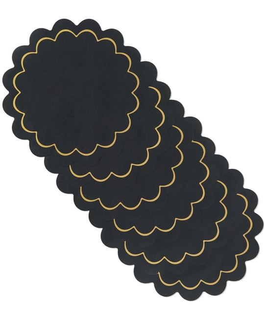 Scallop Edge 15" Round Reversible Placemats, Set of 6