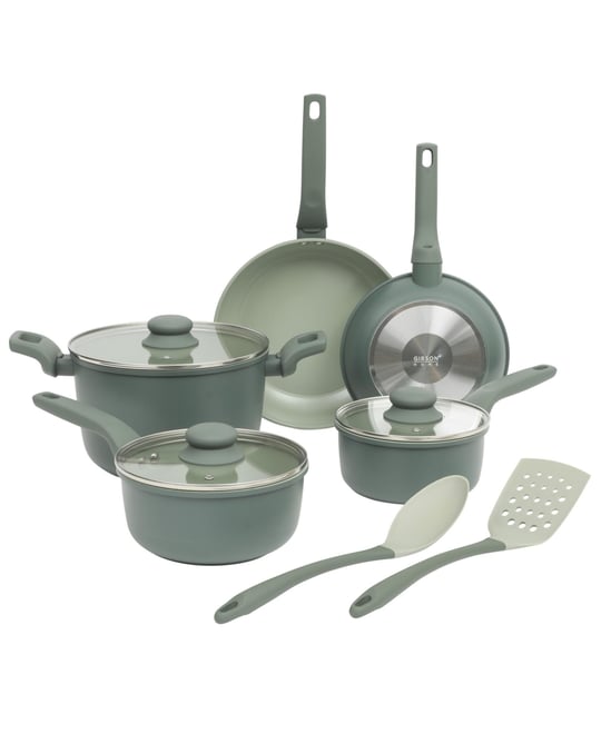 Barnsdall 10 Piece Premium Pfa Free Ceramic Nonstick Aluminum Cookware Set W/ Kitchen Tools