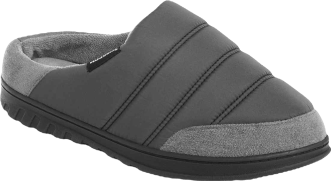 Men's Nylon Puffer Clog with Microplush Lining Indoor-Outdoor Sole Slipper