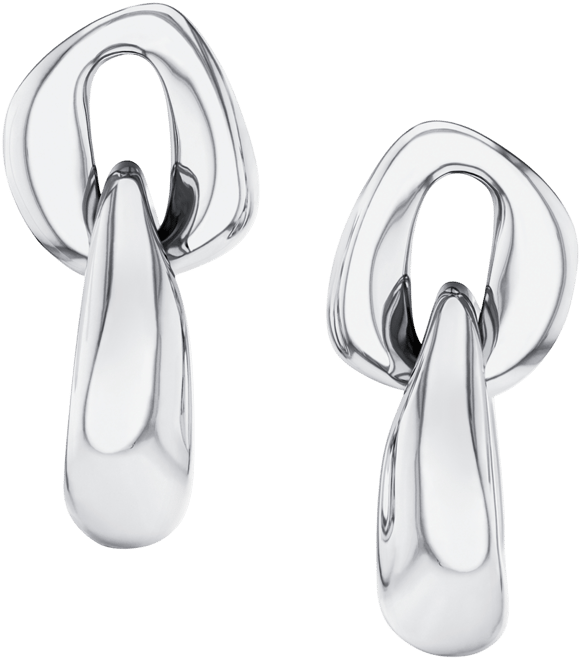 Stainless Steel Chunky Link Drop Earrings