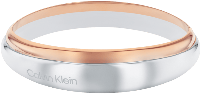 Two-Tone Stainless Steel Bangle Bracelet