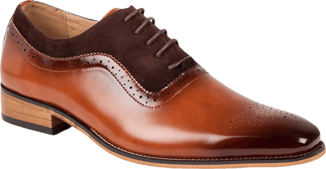 Men's Lace Up Medallion Toe Dress Shoes