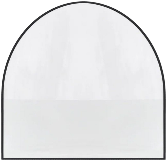 Arched Wall Mounted Mirror 32"x34" in Black