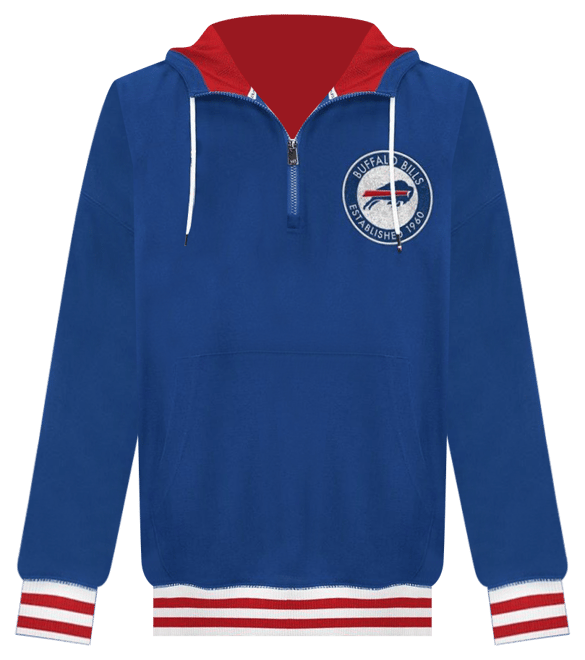 Men's Royal Buffalo Bills Aaron Quarter-Zip Hoodie
