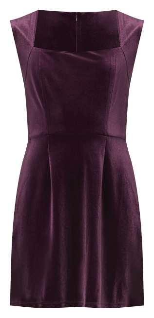 Women's Stretch Velvet Square-Neck Dress