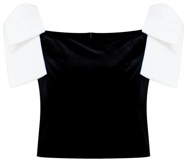 Women's Carey Velvet Bow-Sleeve Top