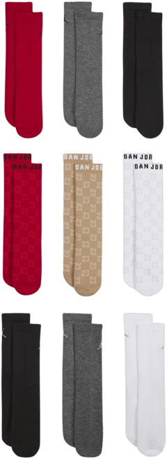 Jordan Caja de regalo de calcetas festivas para niños talla grande (9 Pares)