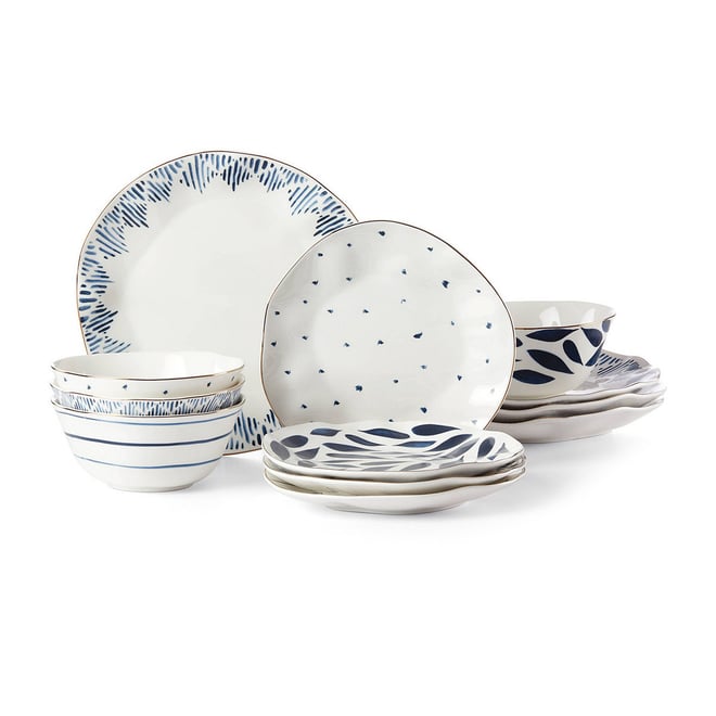 Lenox Blue Bay 12-pc. Porcelain Dinnerware Set, Color: Blue - JCPenney
