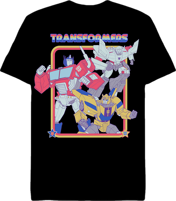 Mens Short Sleeve Transformers Graphic T-Shirt, Color: Black
